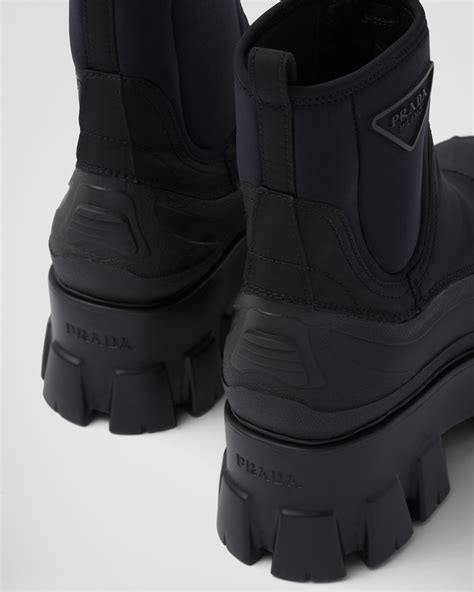 prada monolith nylon gabardine boots